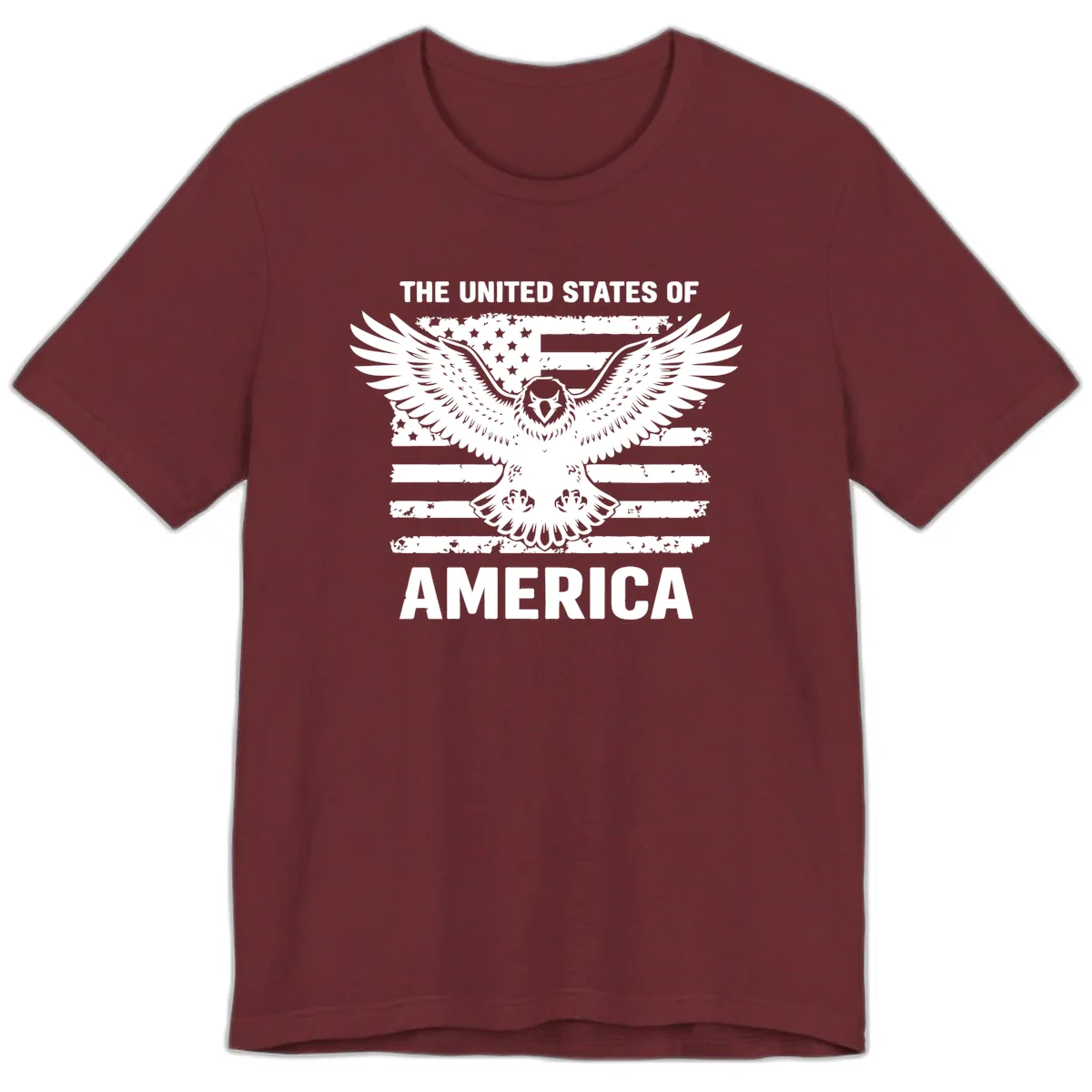 American Eagle Flag Celebration Premium T-Shirt in Heather Cardinal