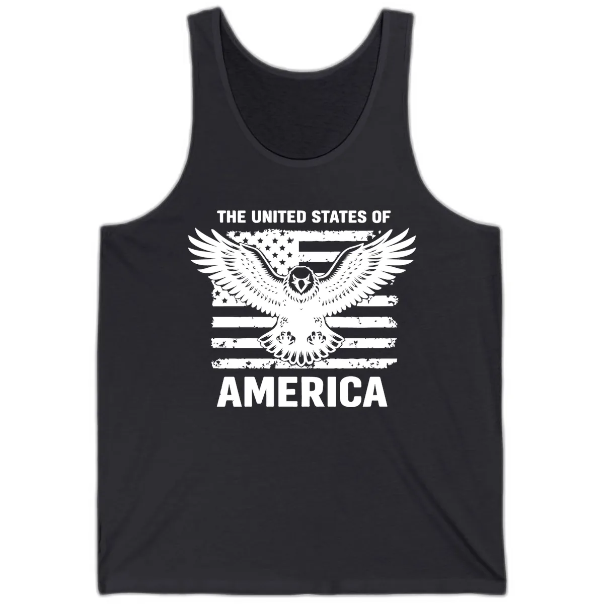 American Eagle Flag Celebration Tank in Dark Grey