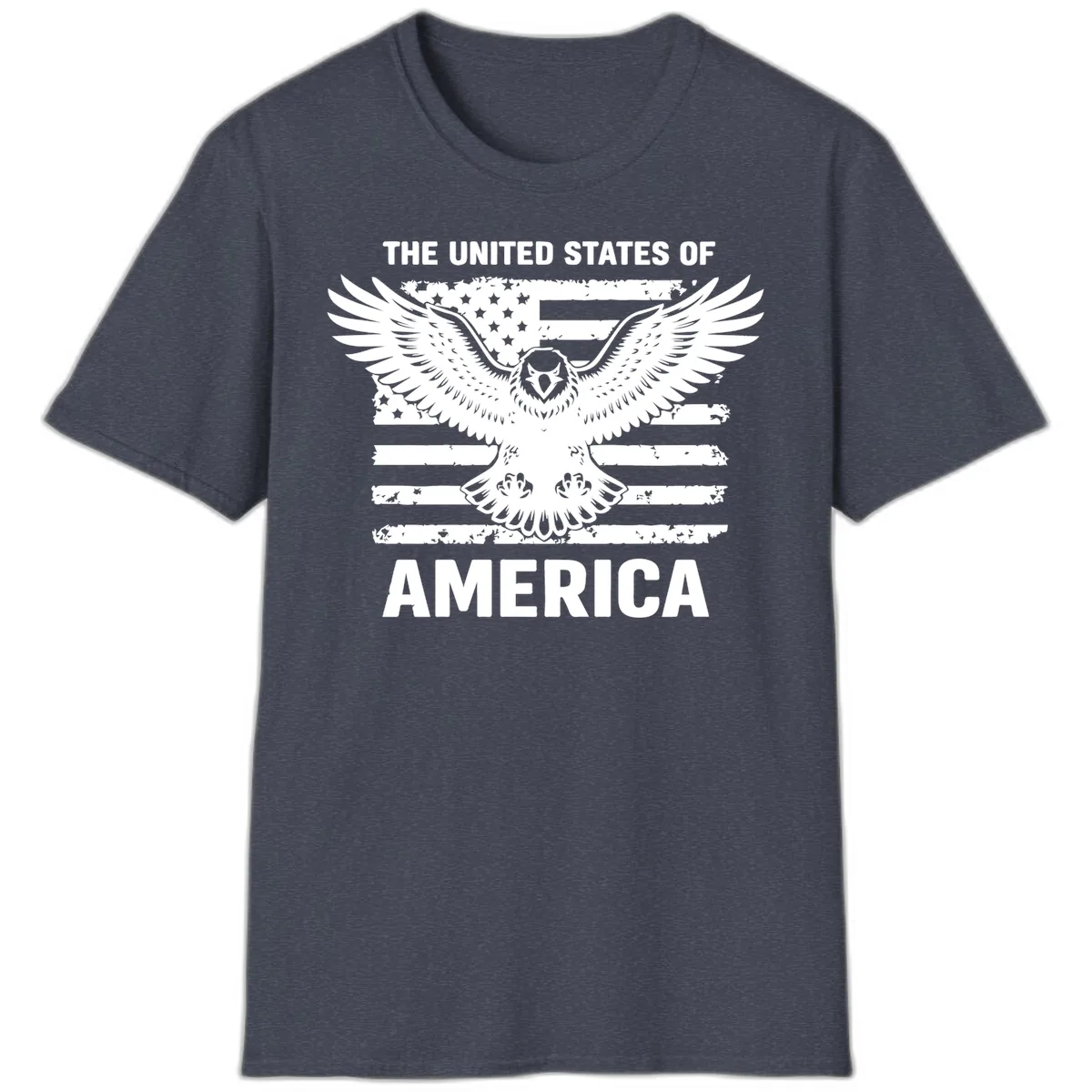 American Eagle Flag Celebration T-Shirt in Heather Navy