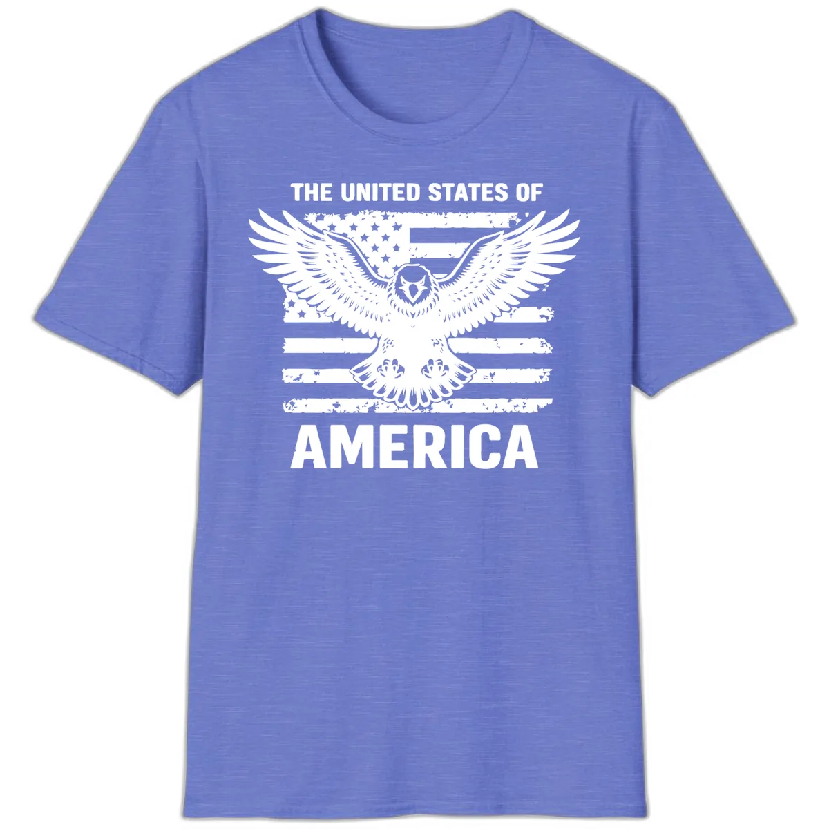 American Eagle Flag Celebration T-Shirt in Heather Royal