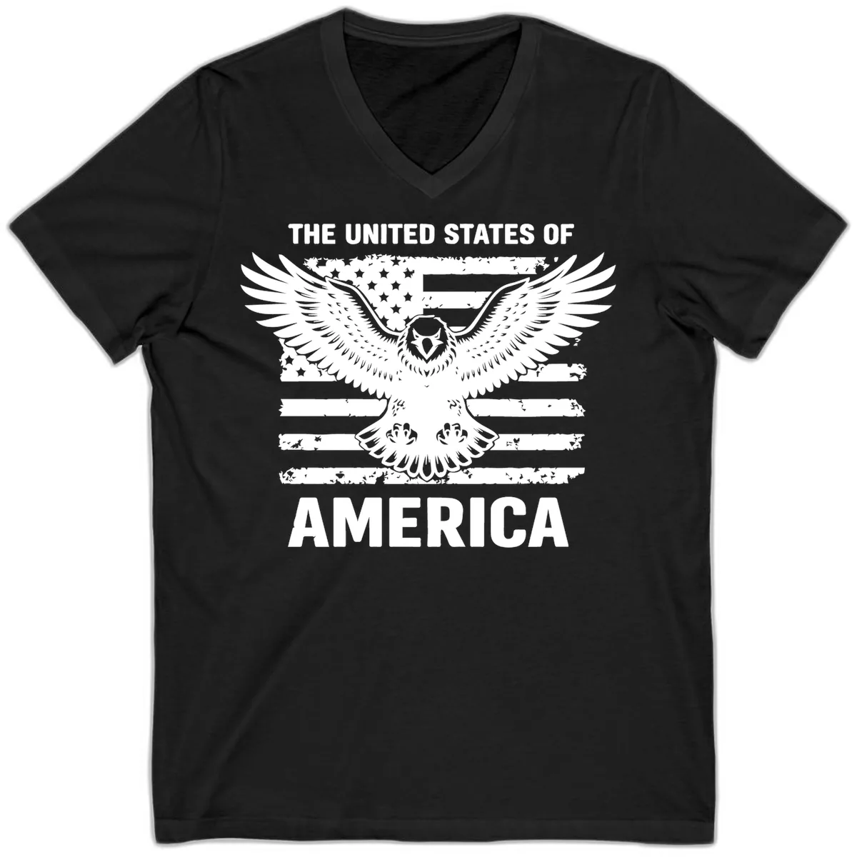 American Eagle Flag Celebration V-Neck in Black