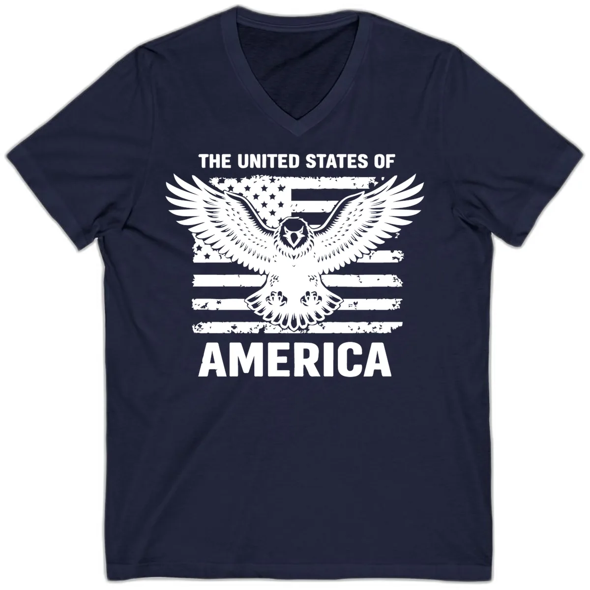 American Eagle Flag Celebration V-Neck in Navy