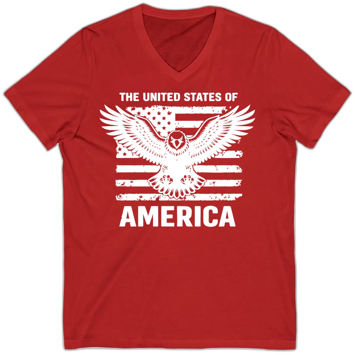American Eagle Flag Celebration V-Neck in Red
