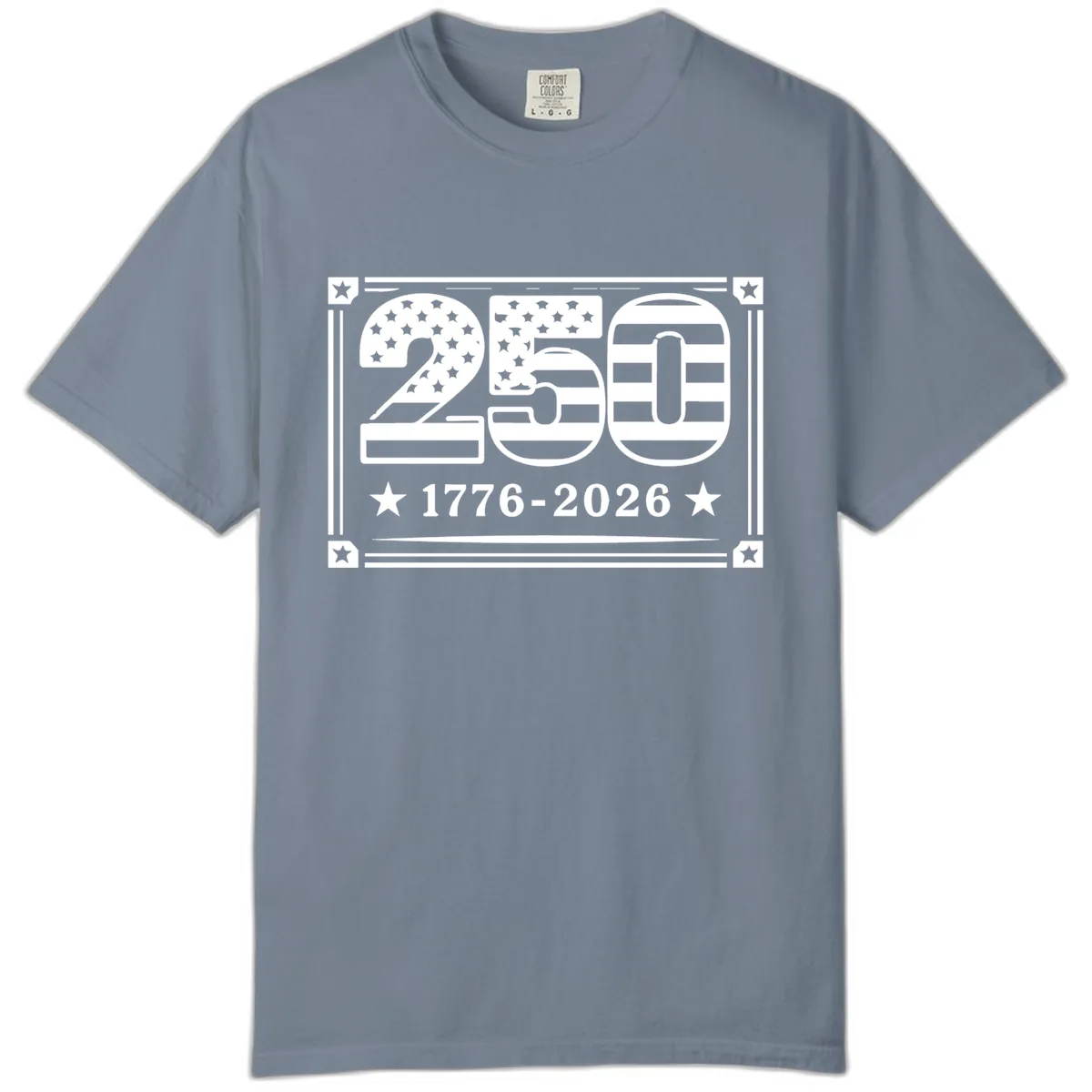 America 250th Anniversary Celebration Comfort Color in Blue Jean