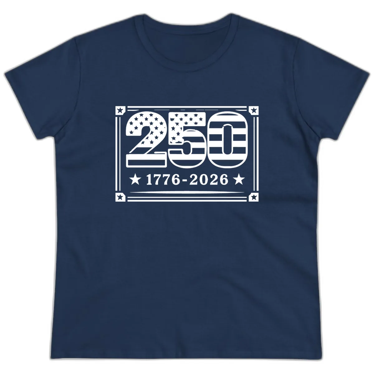 America 250th Anniversary Celebration Ladies Tee in Navy