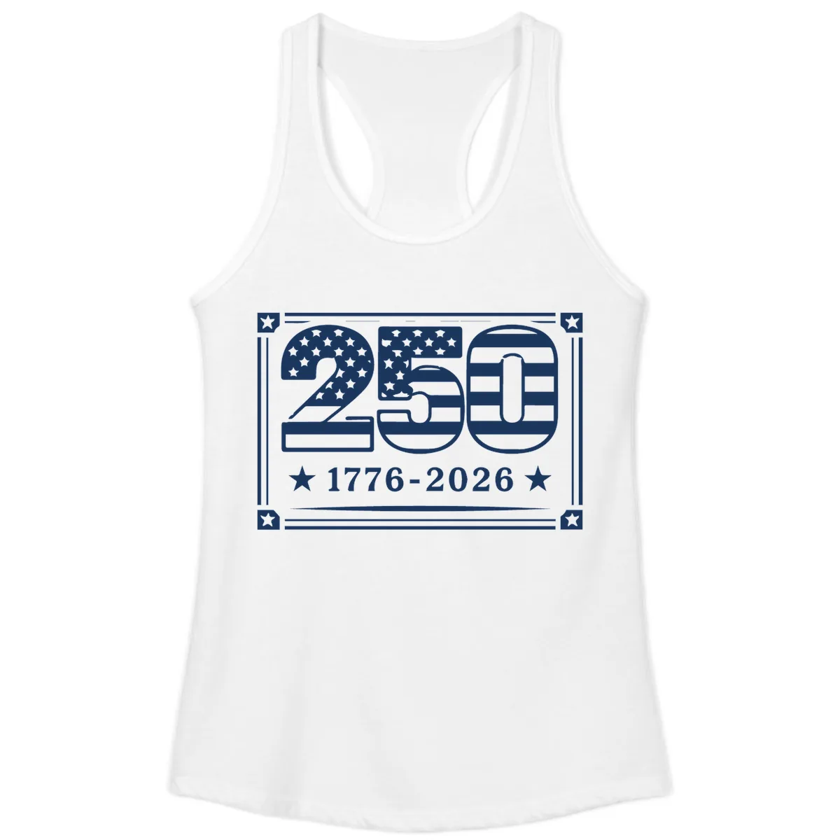 America 250th Anniversary Celebration Ladies Tank in White
