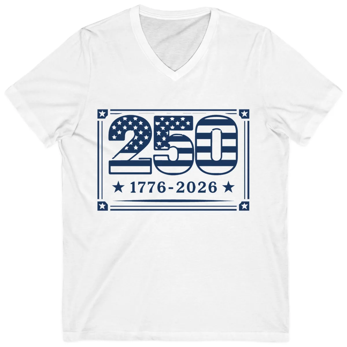 America 250th Anniversary Celebration V-Neck in White