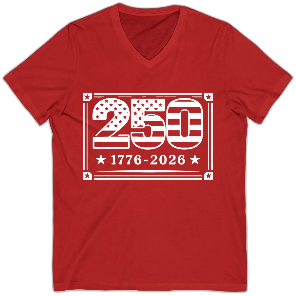 America 250th Anniversary Celebration V-Neck in Red