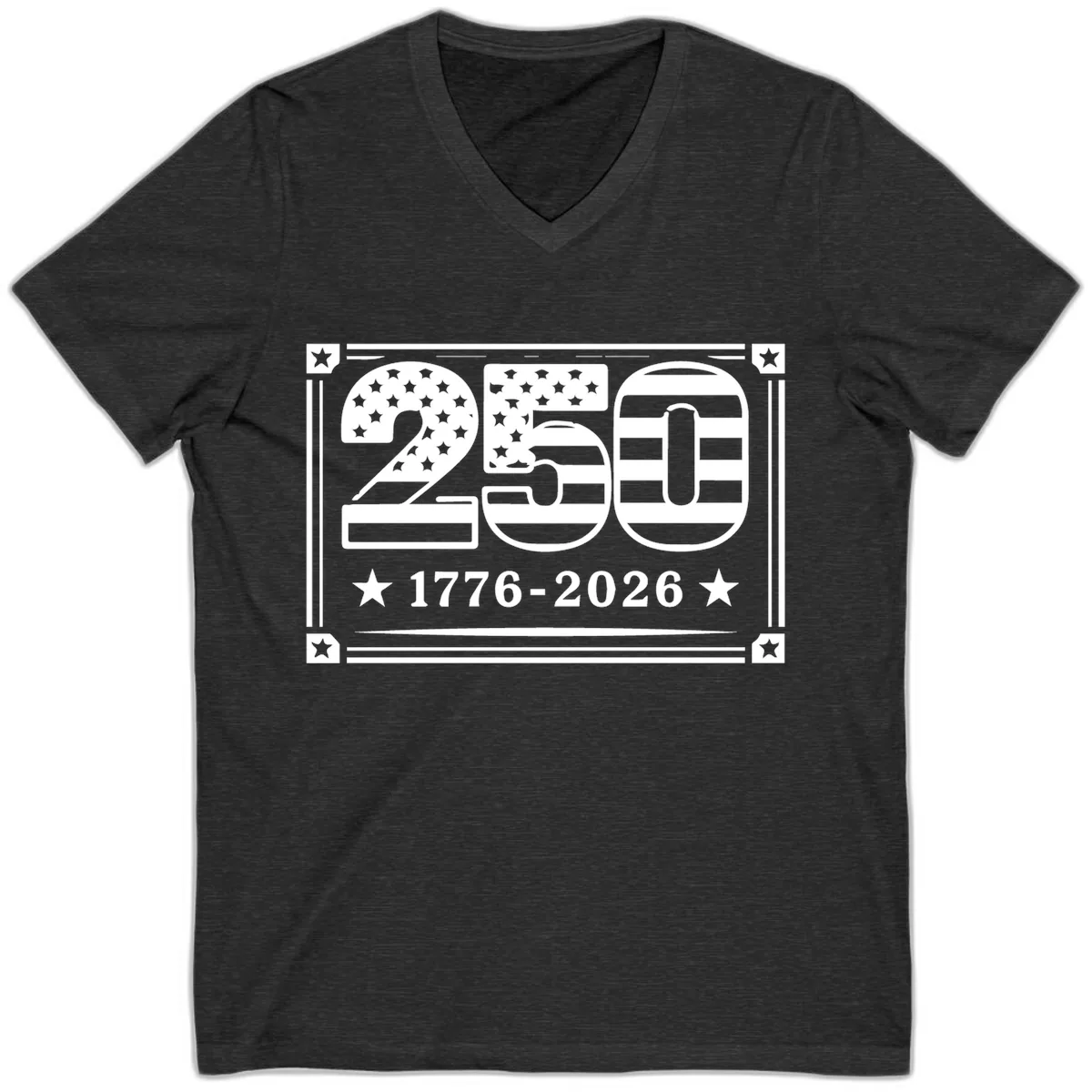 America 250th Anniversary Celebration V-Neck in Dark Grey Heather