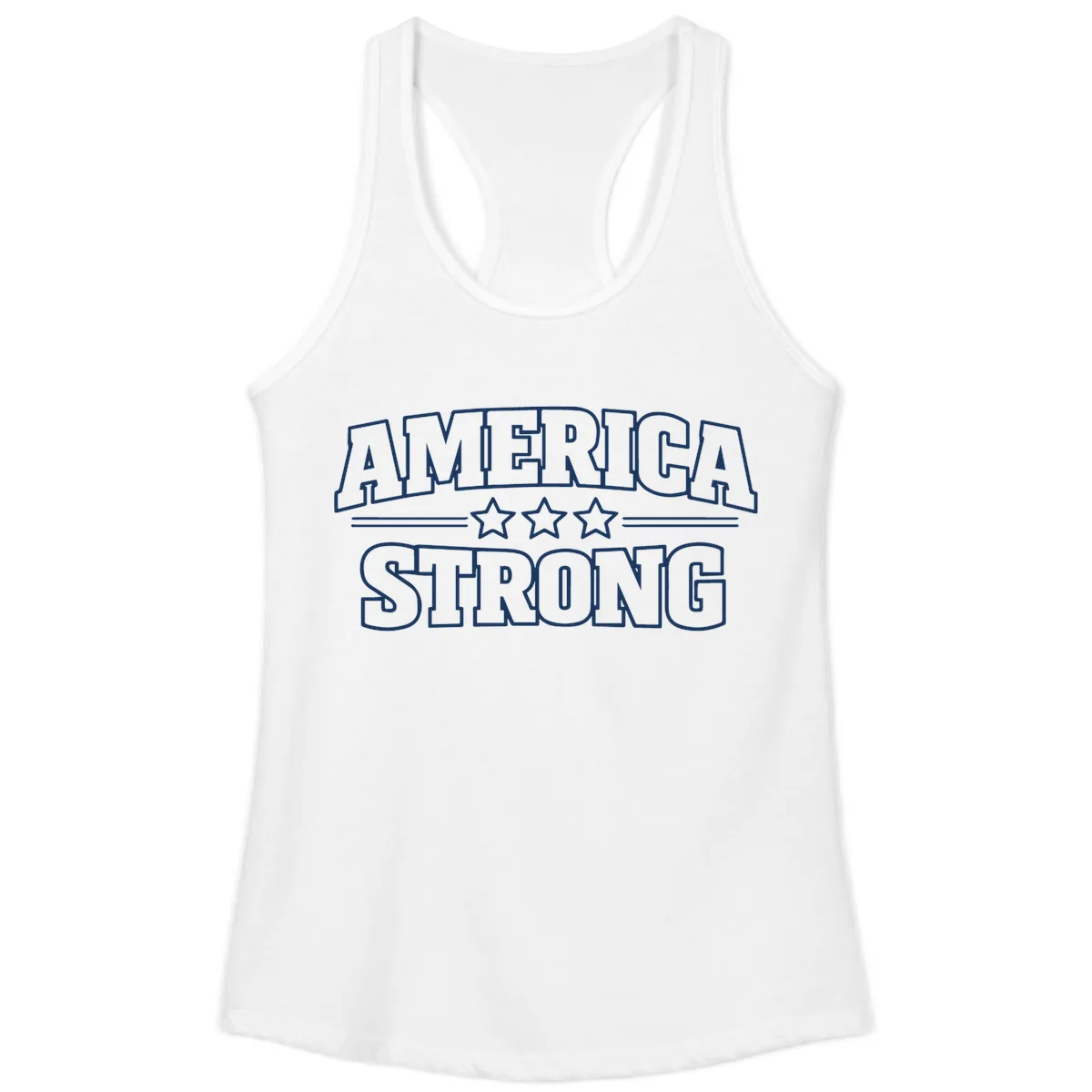 America Strong Celebration Ladies Tank in White