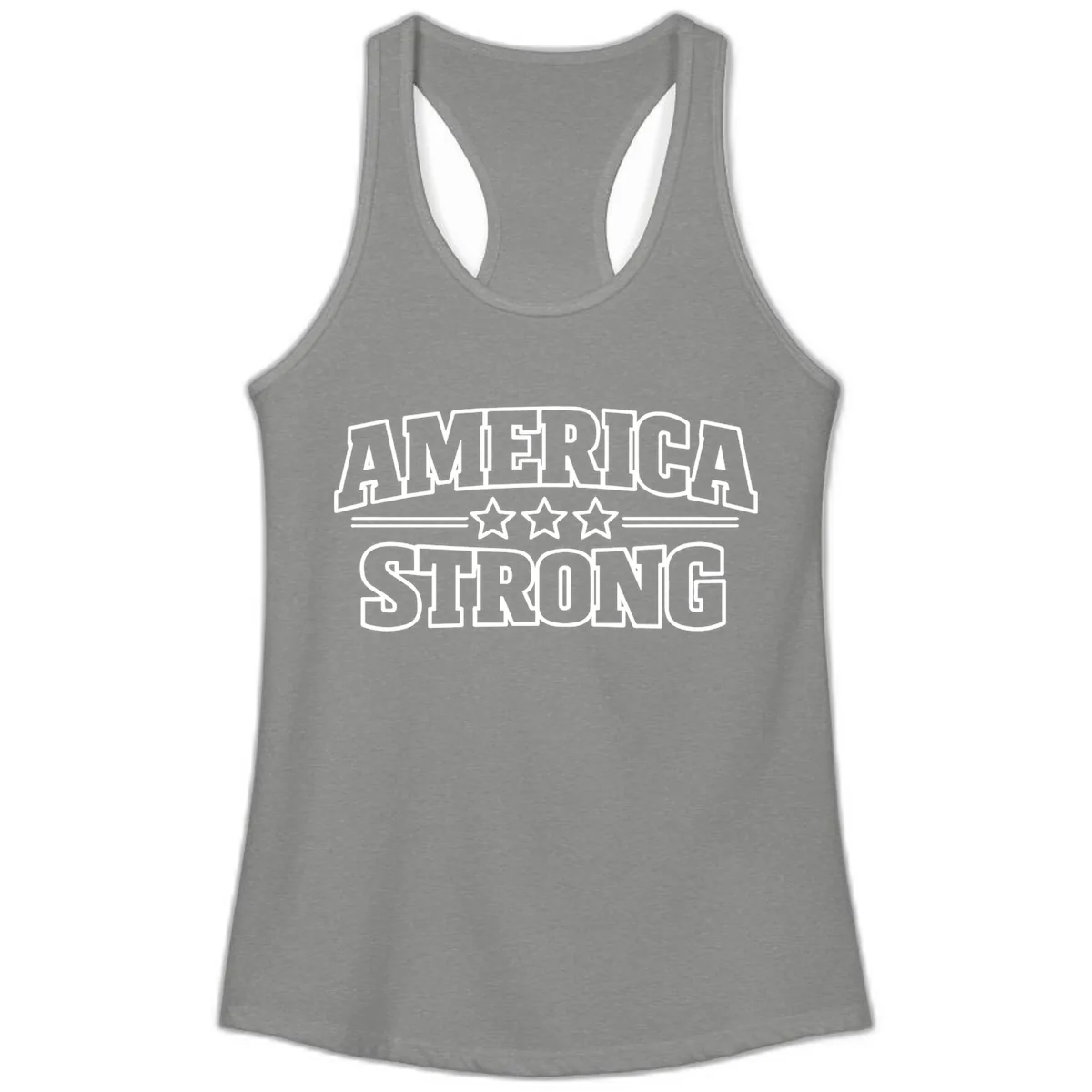 America Strong Celebration Ladies Tank in Heather Grey