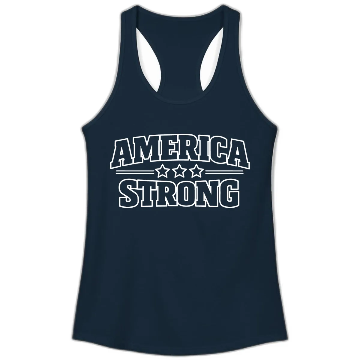 America Strong Celebration Ladies Tank in Solid Midnight Navy