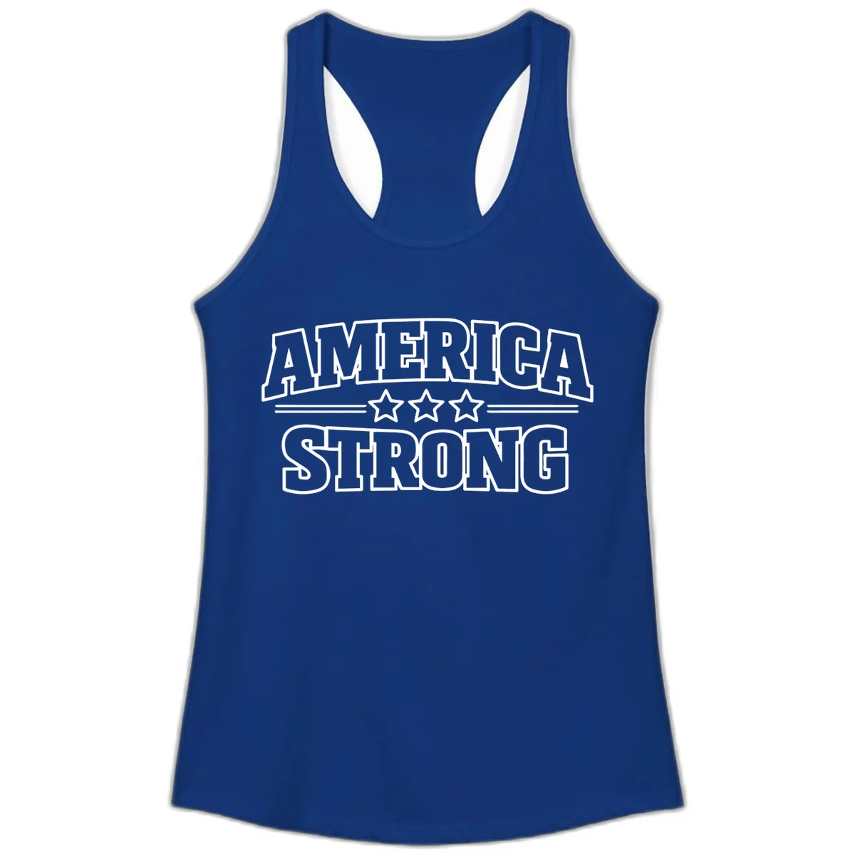 America Strong Celebration Ladies Tank in Solid Royal