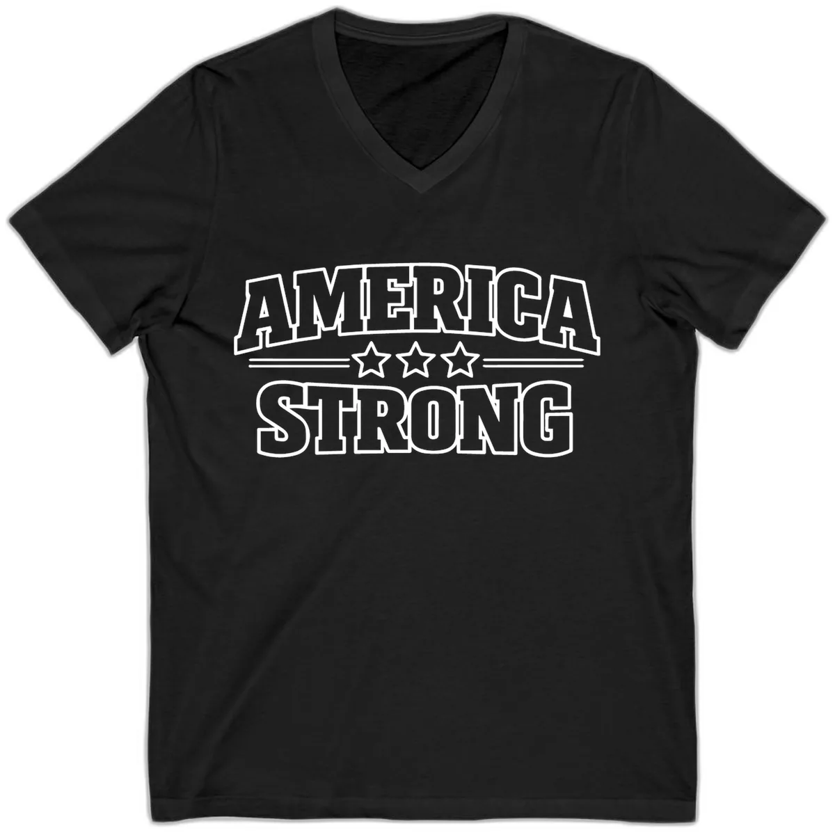 America Strong Celebration V-Neck in Black