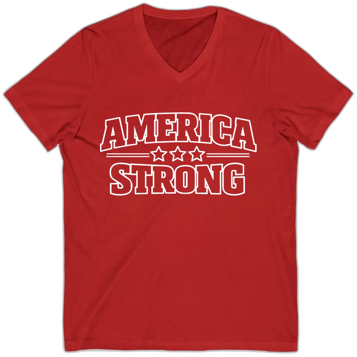 America Strong Celebration V-Neck in Red