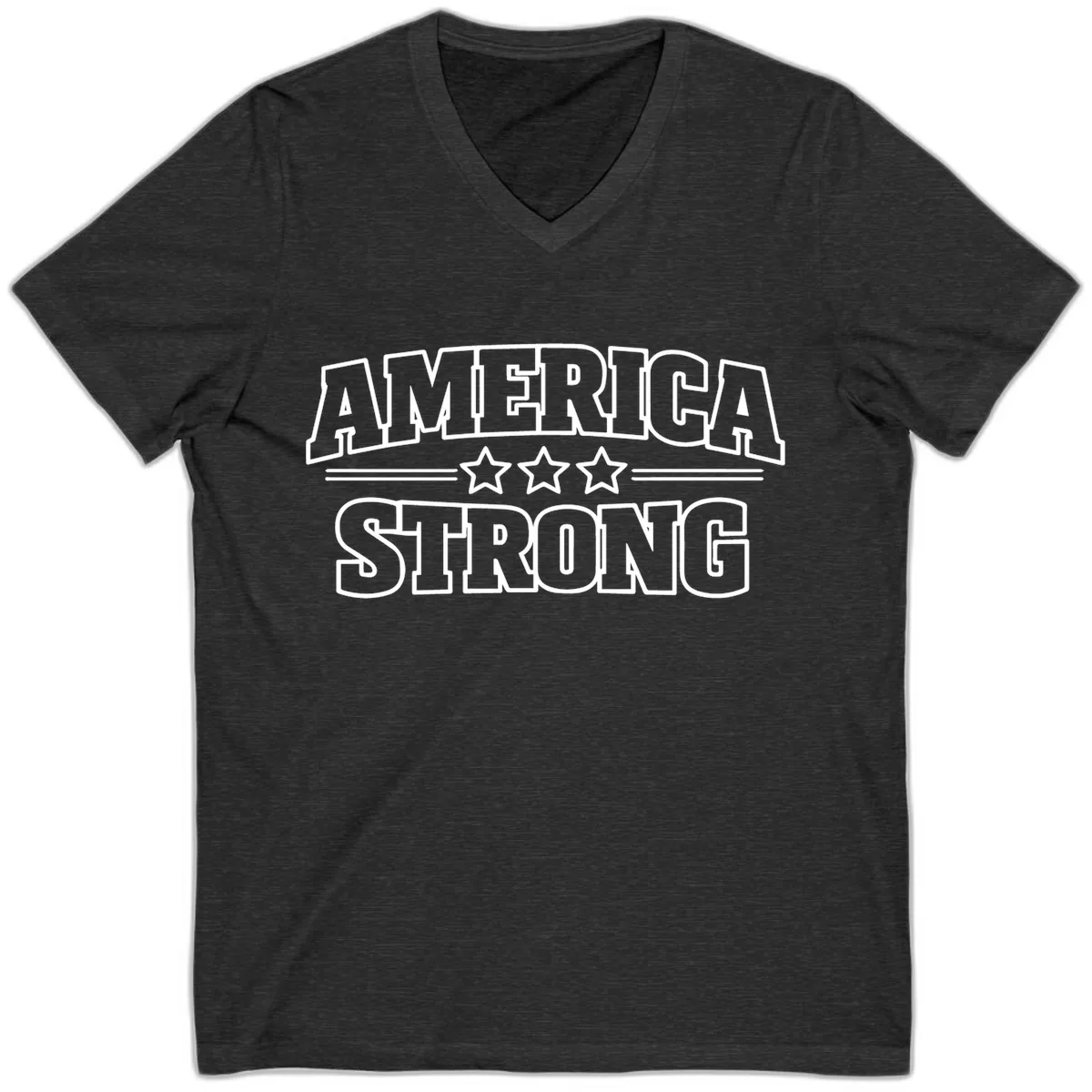 America Strong Celebration V-Neck in Dark Grey Heather
