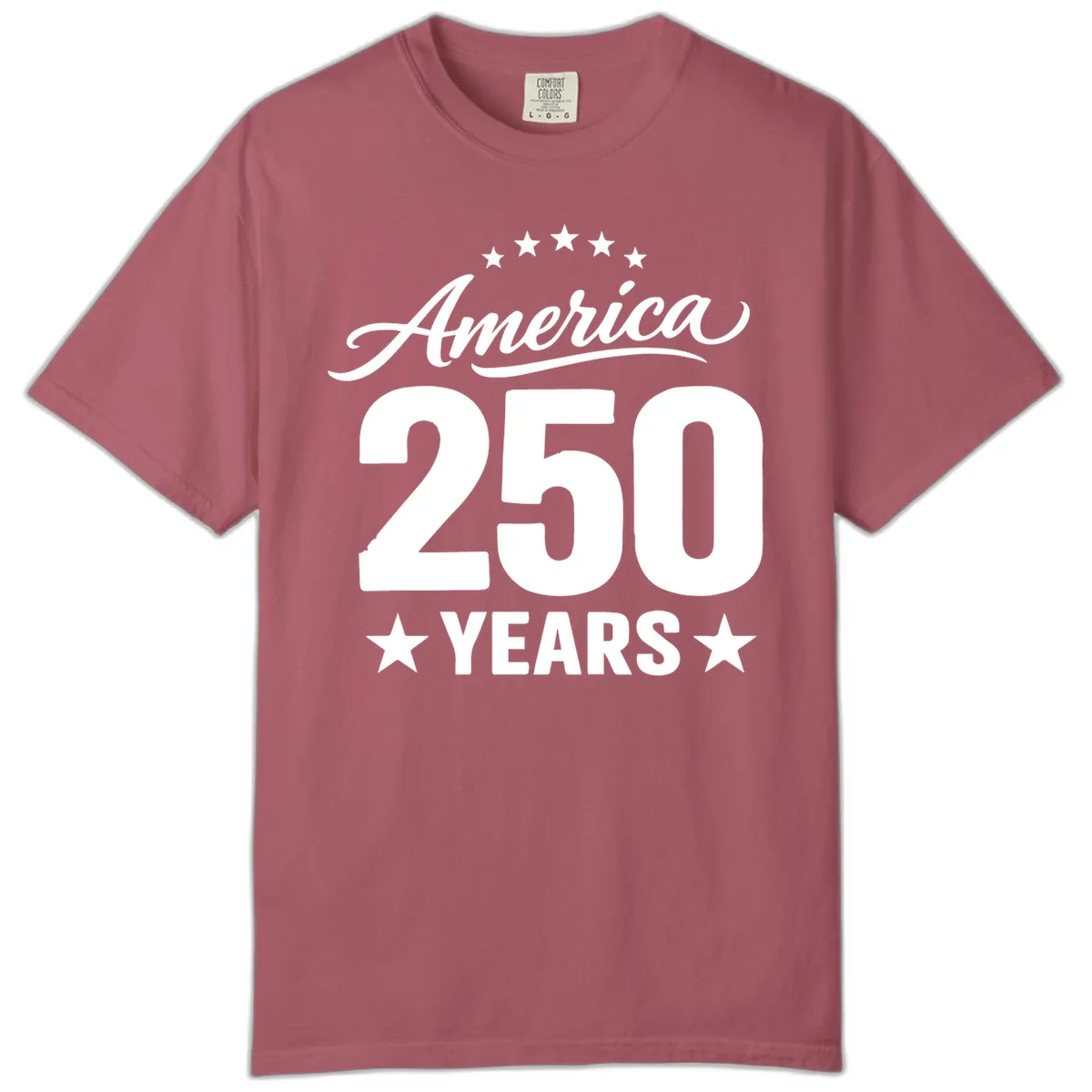 America 250 Years Celebration Tee Comfort Color in Crimson
