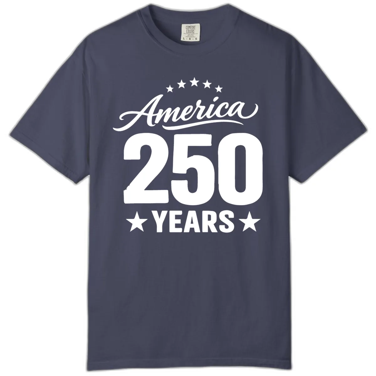 America 250 Years Celebration Tee Comfort Color in Denim