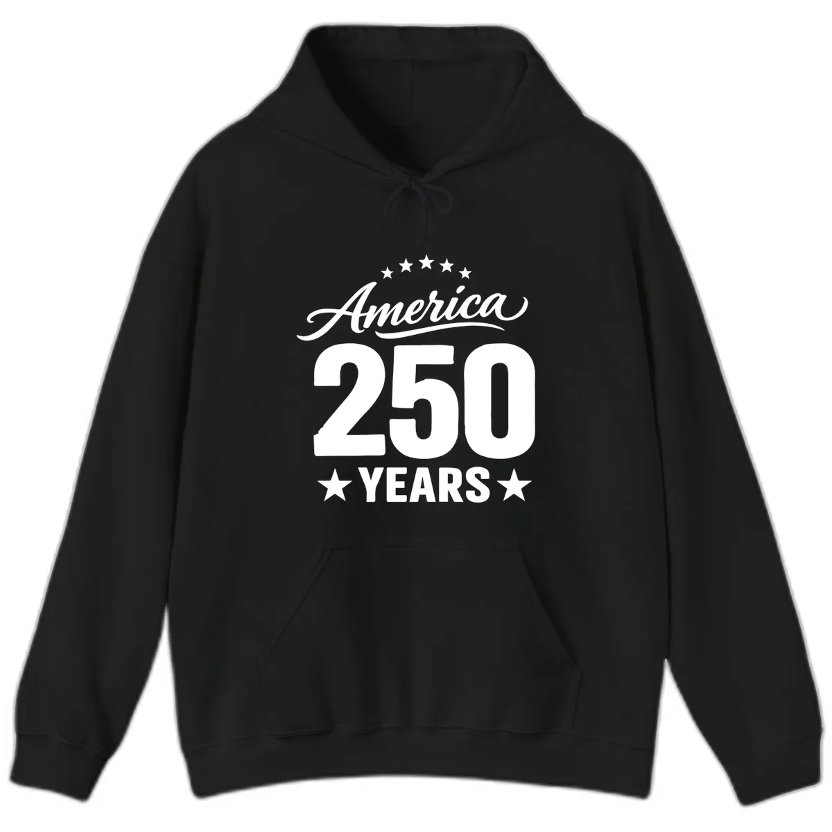 America 250 Years Celebration Tee Hoodie in Black