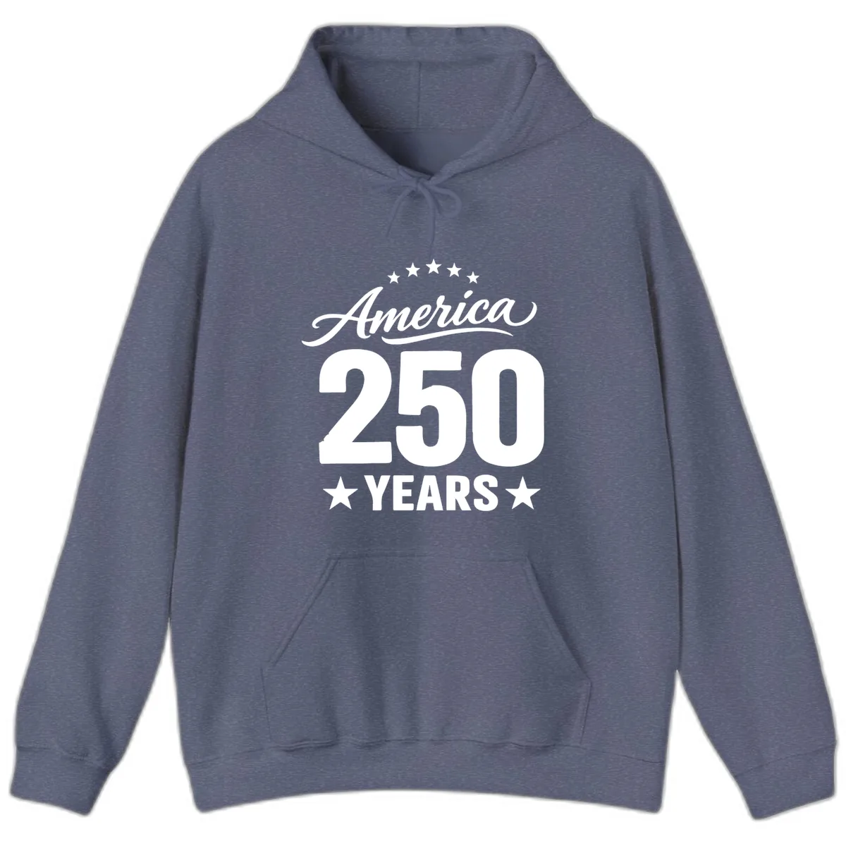 America 250 Years Celebration Tee Hoodie in Heather Navy