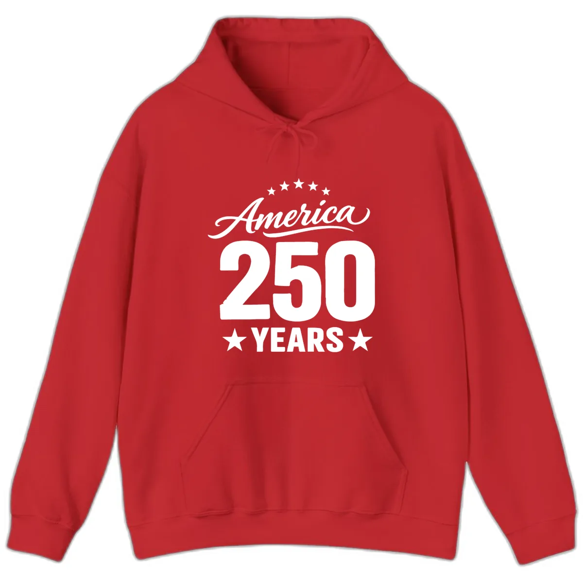 America 250 Years Celebration Tee Hoodie in Red