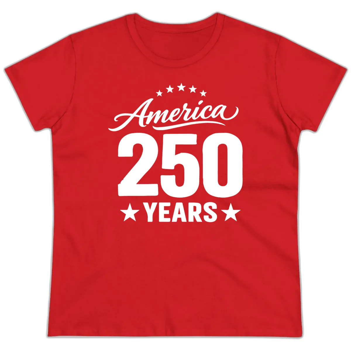 America 250 Years Celebration Tee Ladies Tee in Red