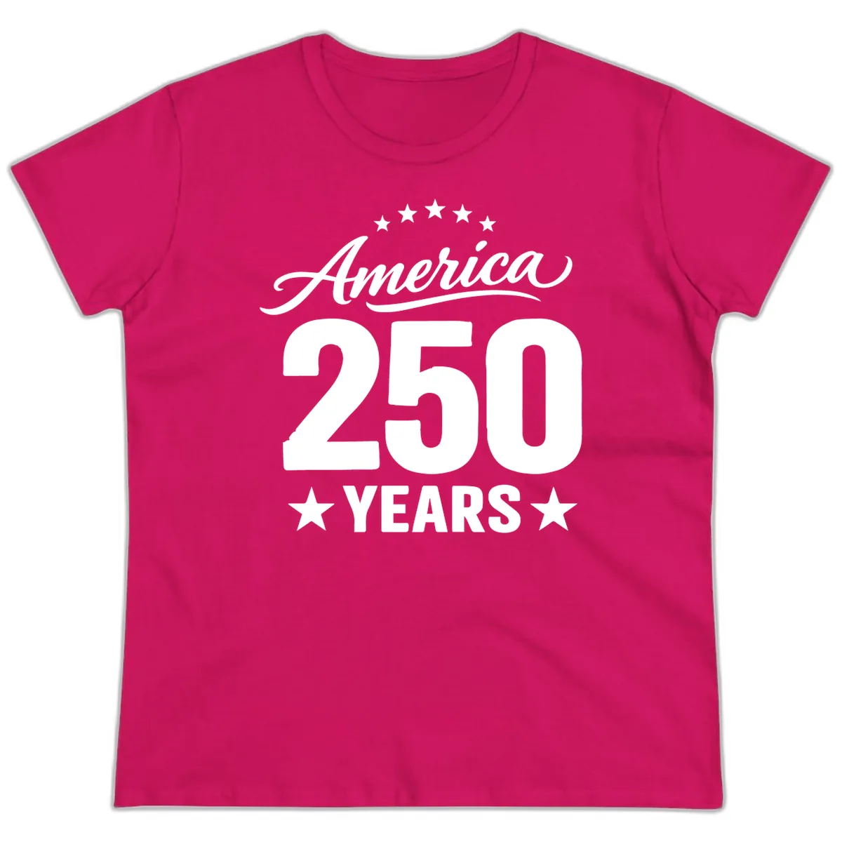 America 250 Years Celebration Tee Ladies Tee in Heliconia