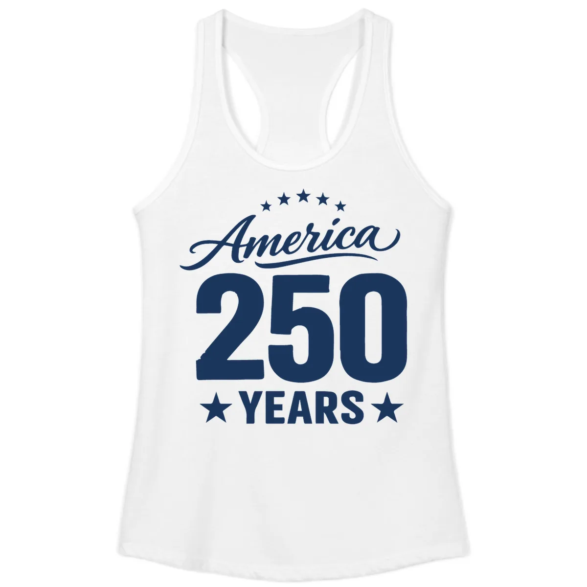 America 250 Years Celebration Tee Ladies Tank in White
