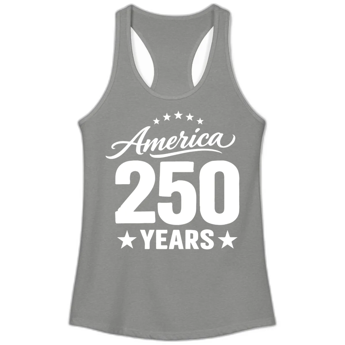 America 250 Years Celebration Tee Ladies Tank in Heather Grey