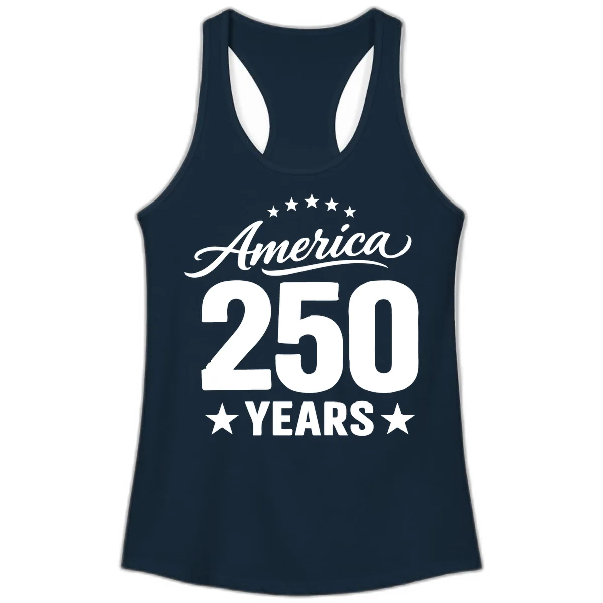 America 250 Years Celebration Tee Ladies Tank in Solid Midnight Navy