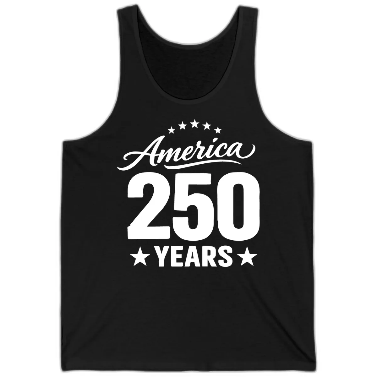 America 250 Years Celebration Tee Tank in Black