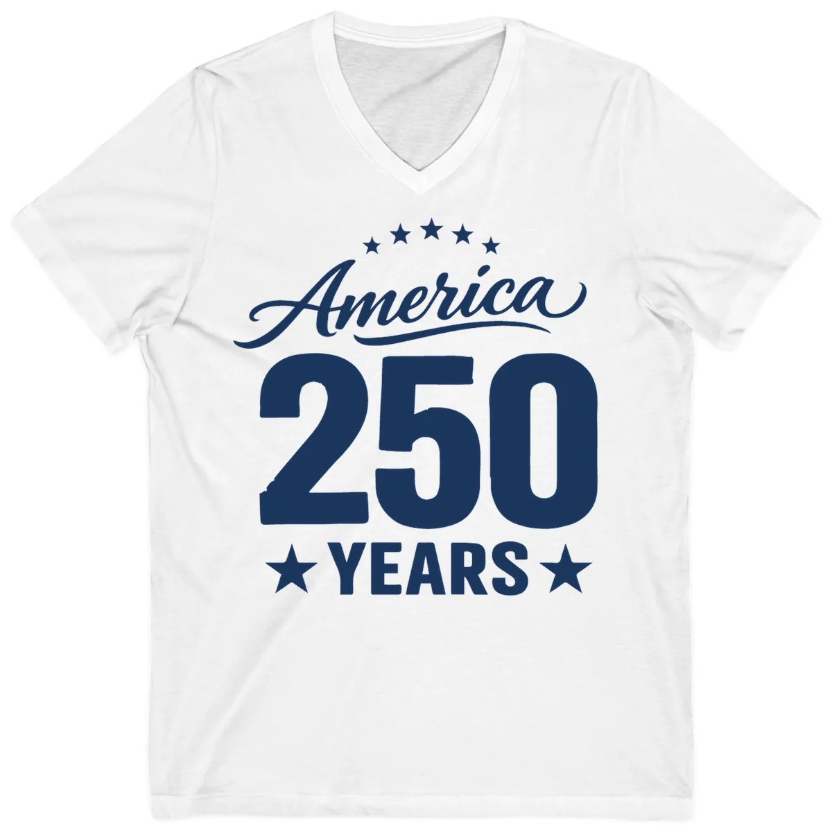 America 250 Years Celebration Tee V-Neck in White