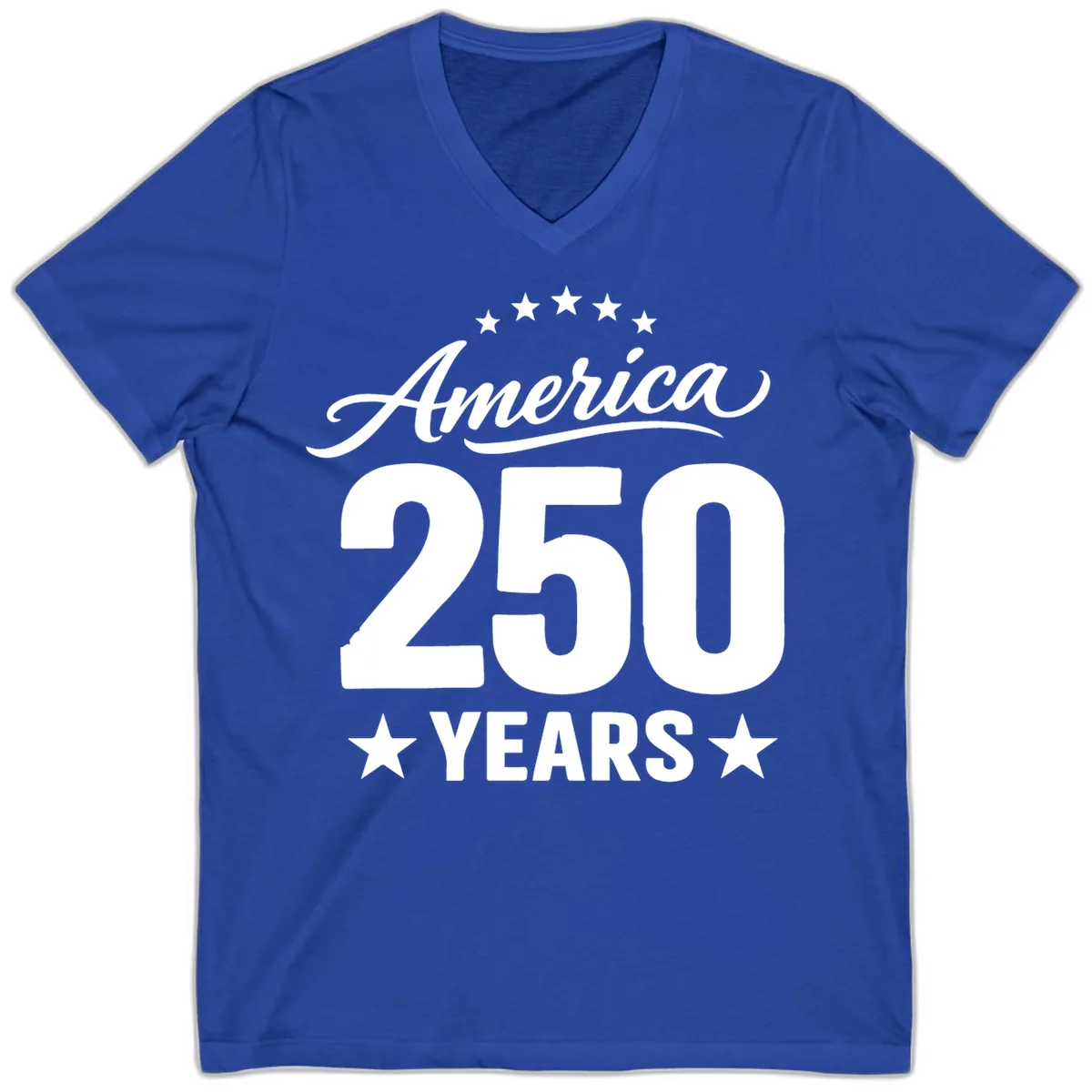 America 250 Years Celebration Tee V-Neck in True Royal