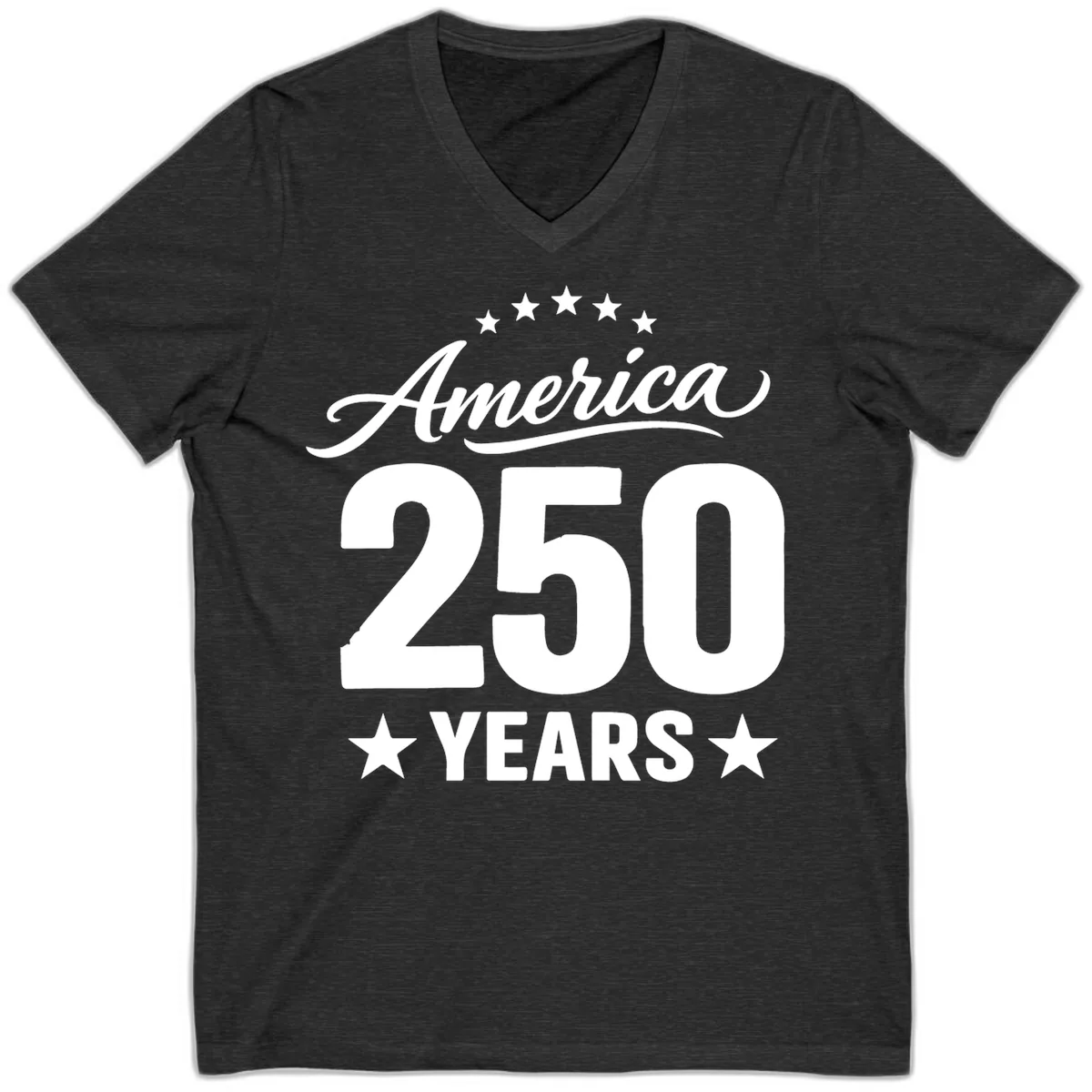 America 250 Years Celebration Tee V-Neck in Dark Grey Heather