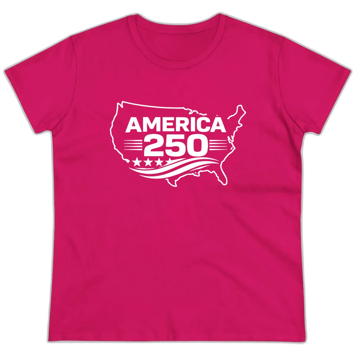 America 250th Anniversary Celebration Ladies Tee in Heliconia