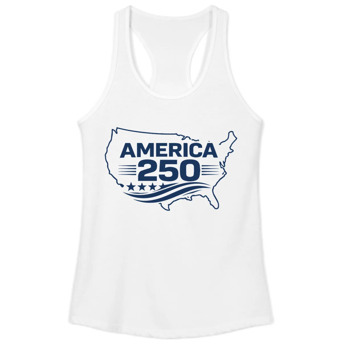 America 250th Anniversary Celebration Ladies Tank in White