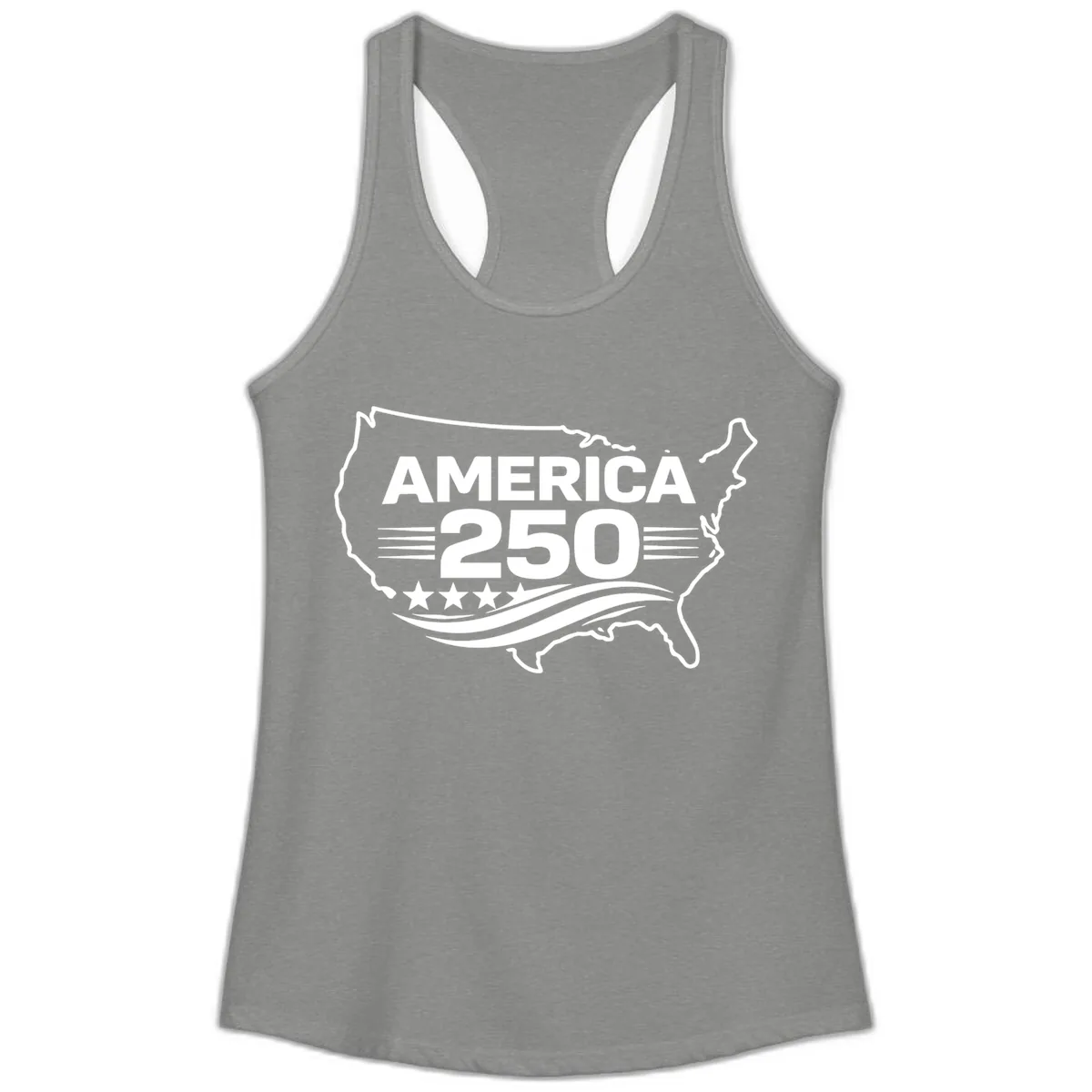 America 250th Anniversary Celebration Ladies Tank in Heather Grey