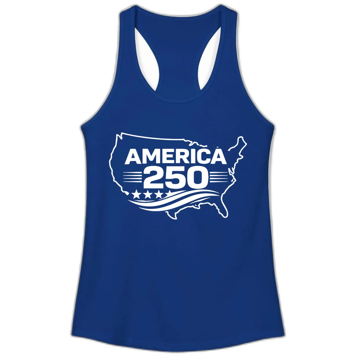 America 250th Anniversary Celebration Ladies Tank in Solid Royal