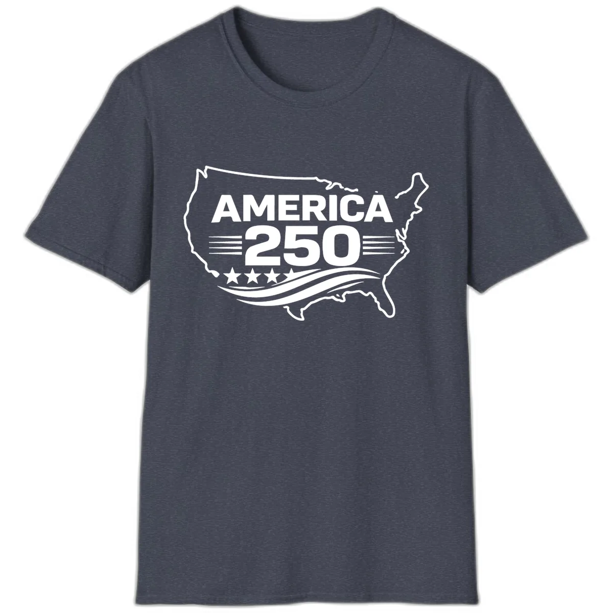 America 250th Anniversary Celebration T-Shirt in Heather Navy