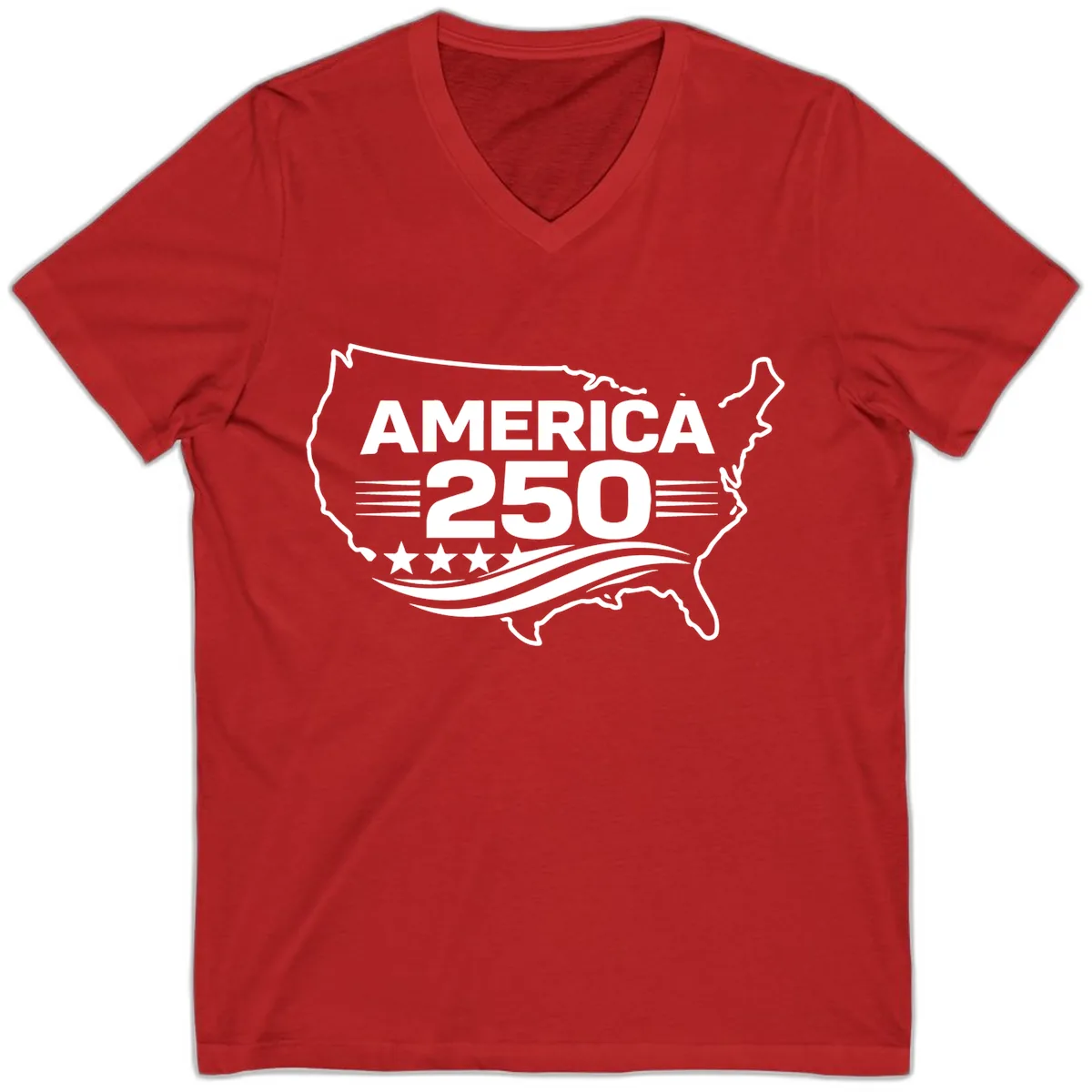 America 250th Anniversary Celebration V-Neck in Red