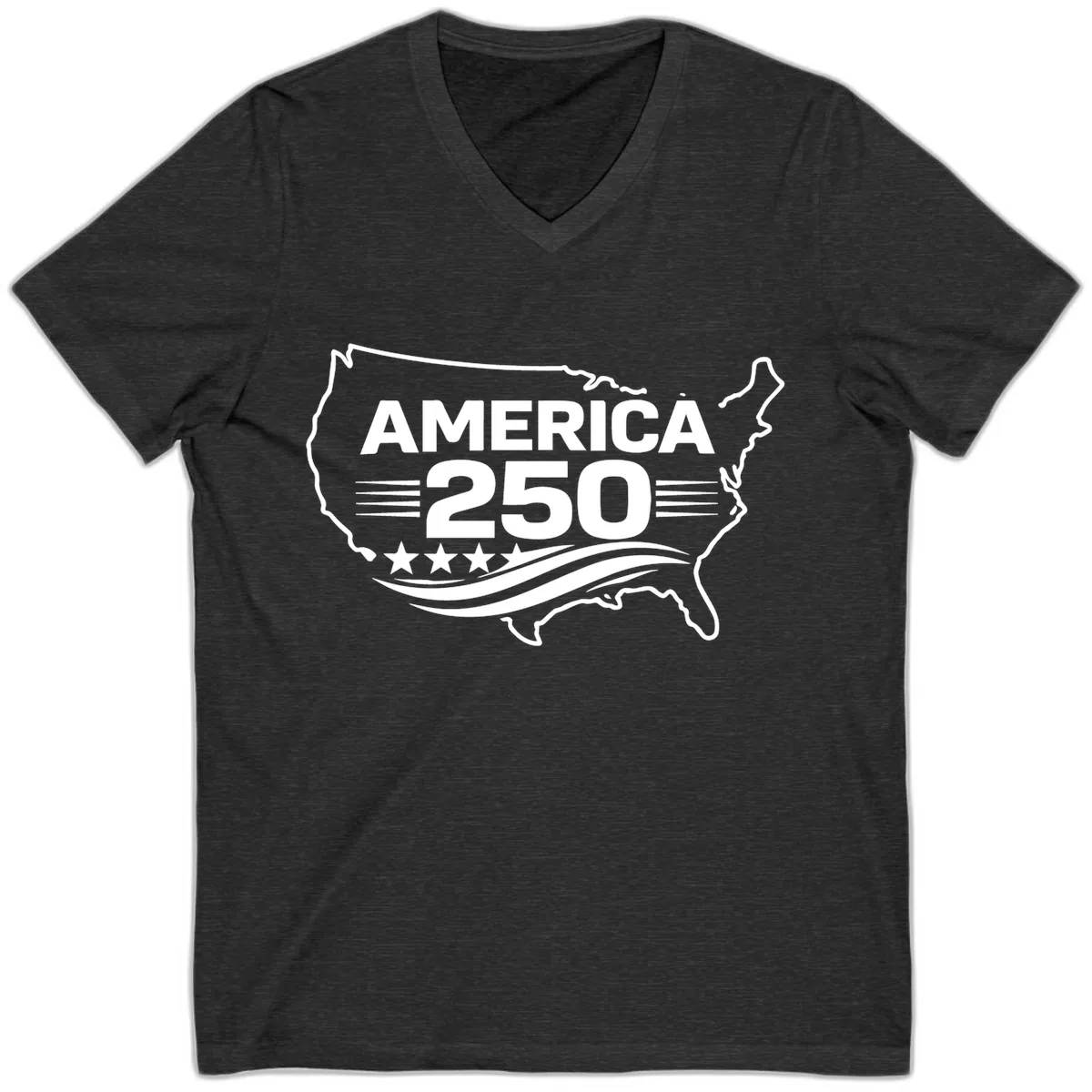 America 250th Anniversary Celebration V-Neck in Dark Grey Heather