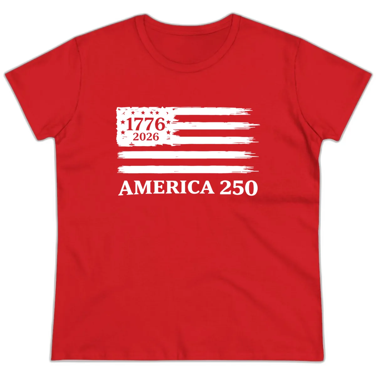 America 250th Anniversary Celebration Ladies Tee in Red