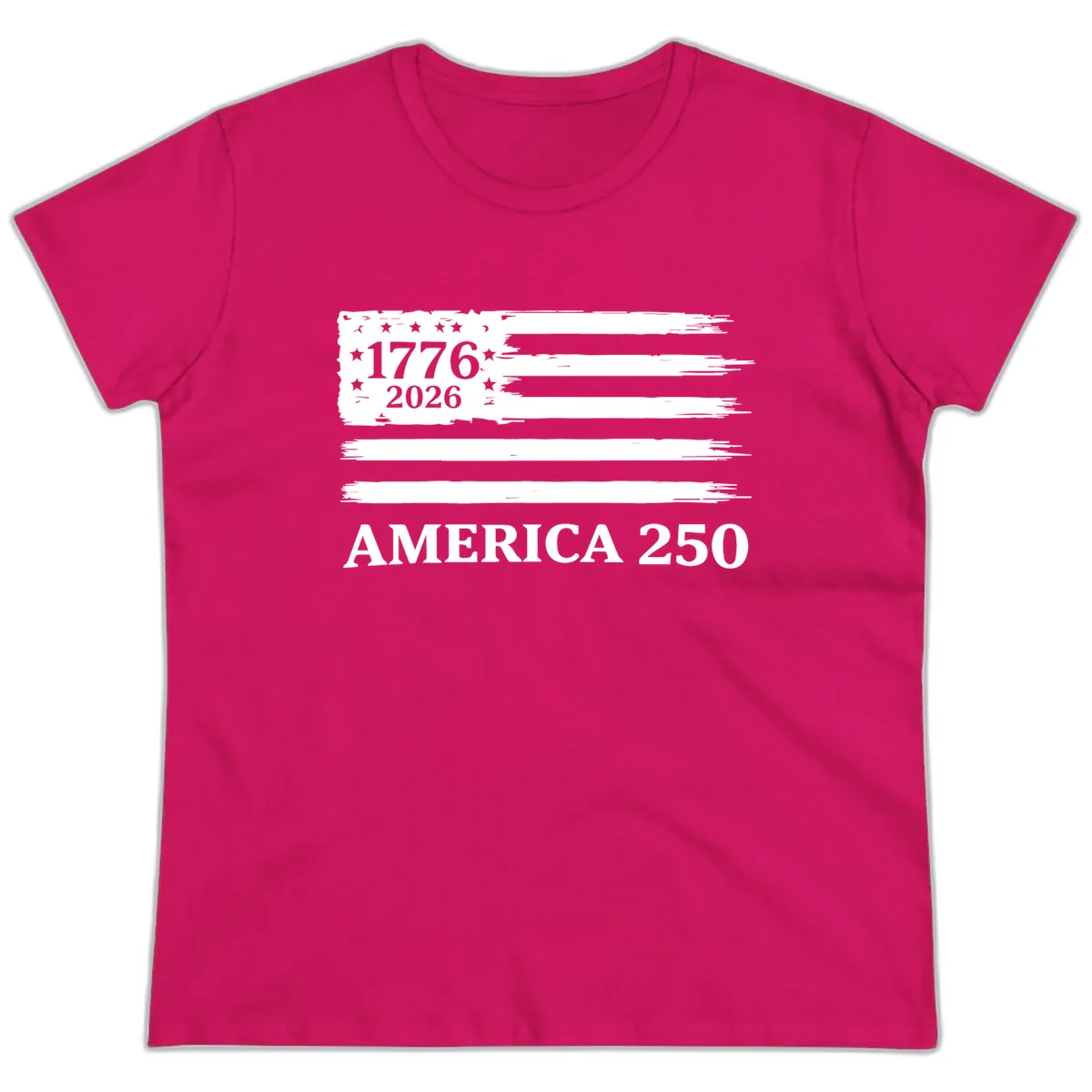 America 250th Anniversary Celebration Ladies Tee in Heliconia