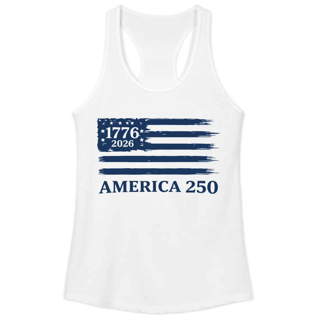 America 250th Anniversary Celebration Ladies Tank in White