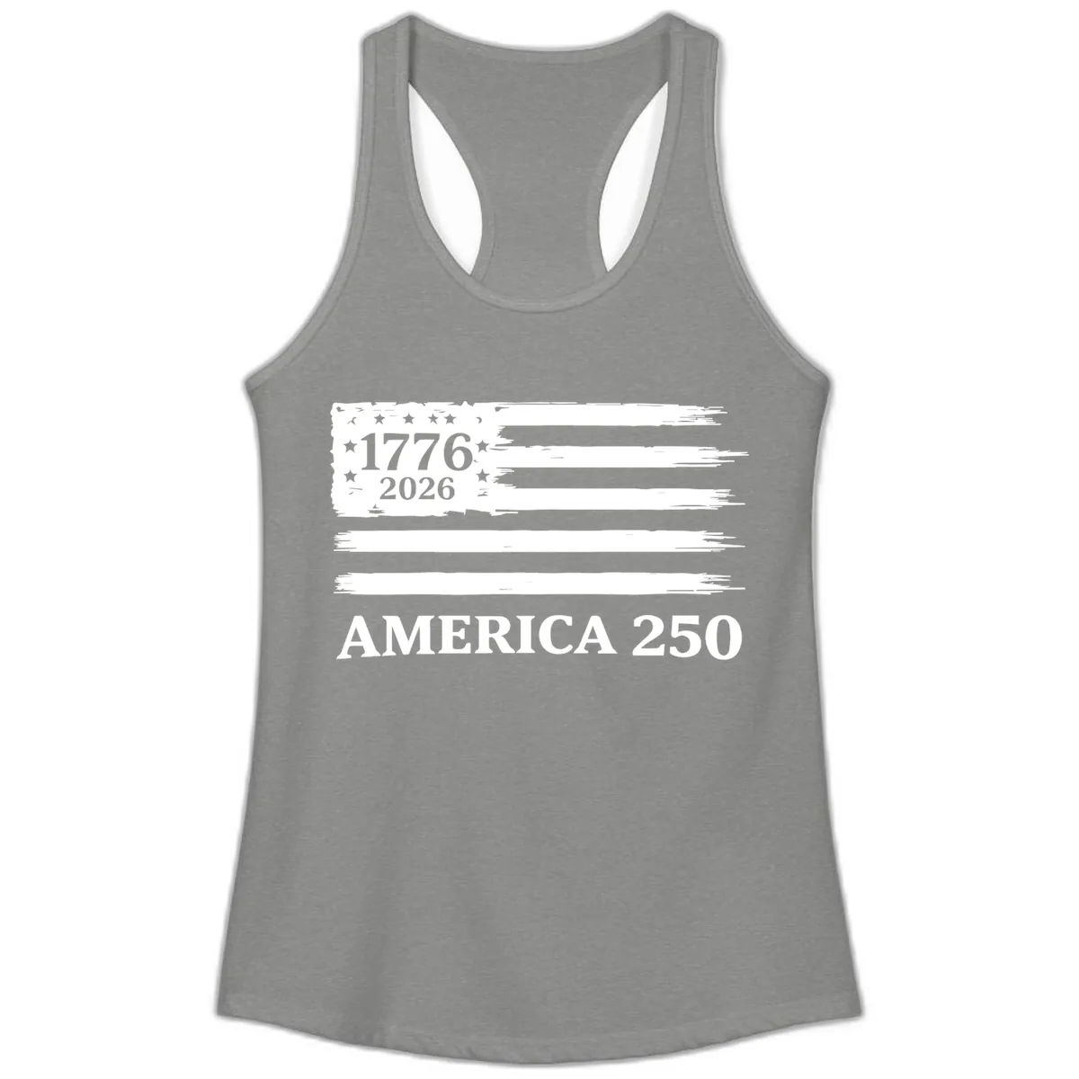 America 250th Anniversary Celebration Ladies Tank in Heather Grey