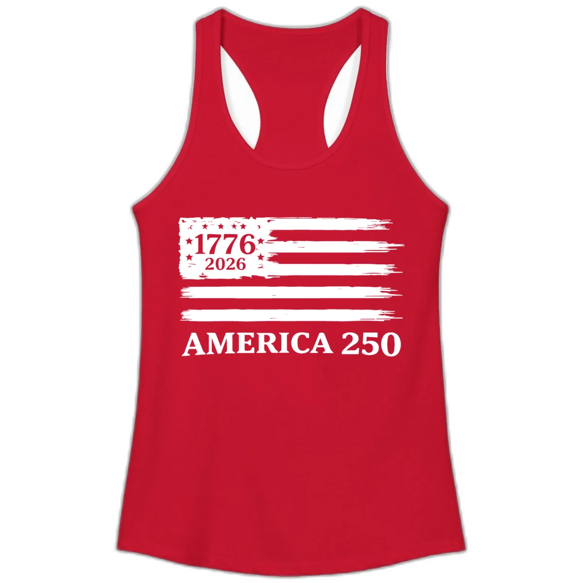 America 250th Anniversary Celebration Ladies Tank in Solid Red