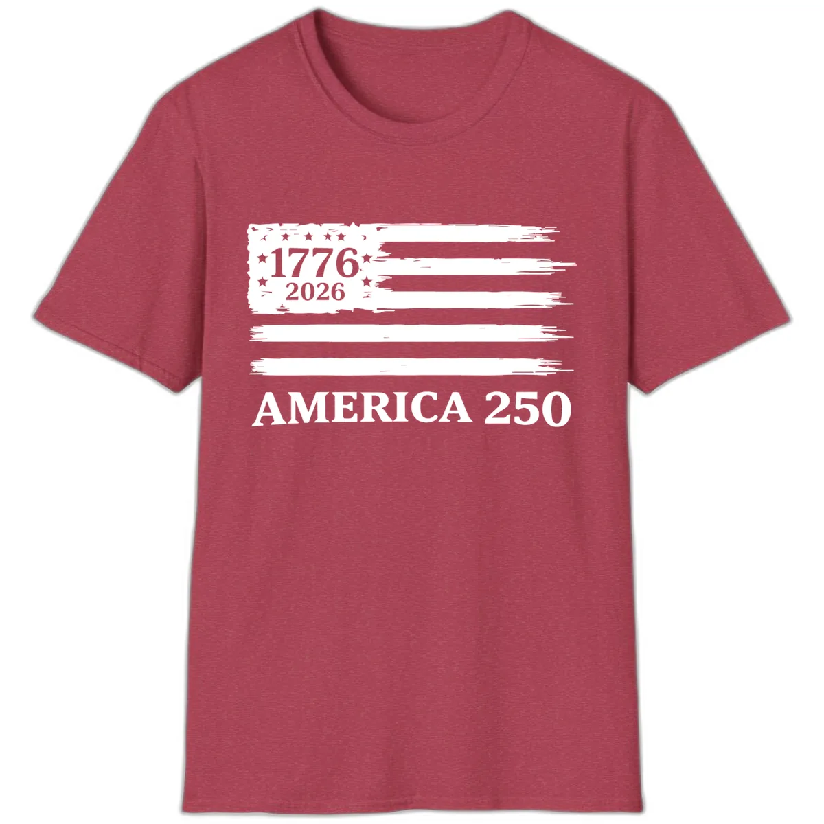 America 250th Anniversary Celebration T-Shirt in Heather Cardinal