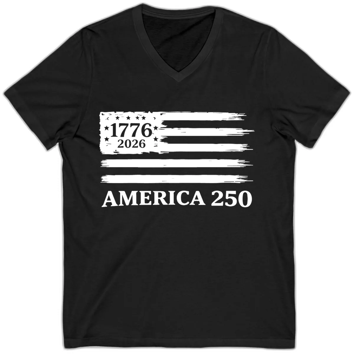 America 250th Anniversary Celebration V-Neck in Black