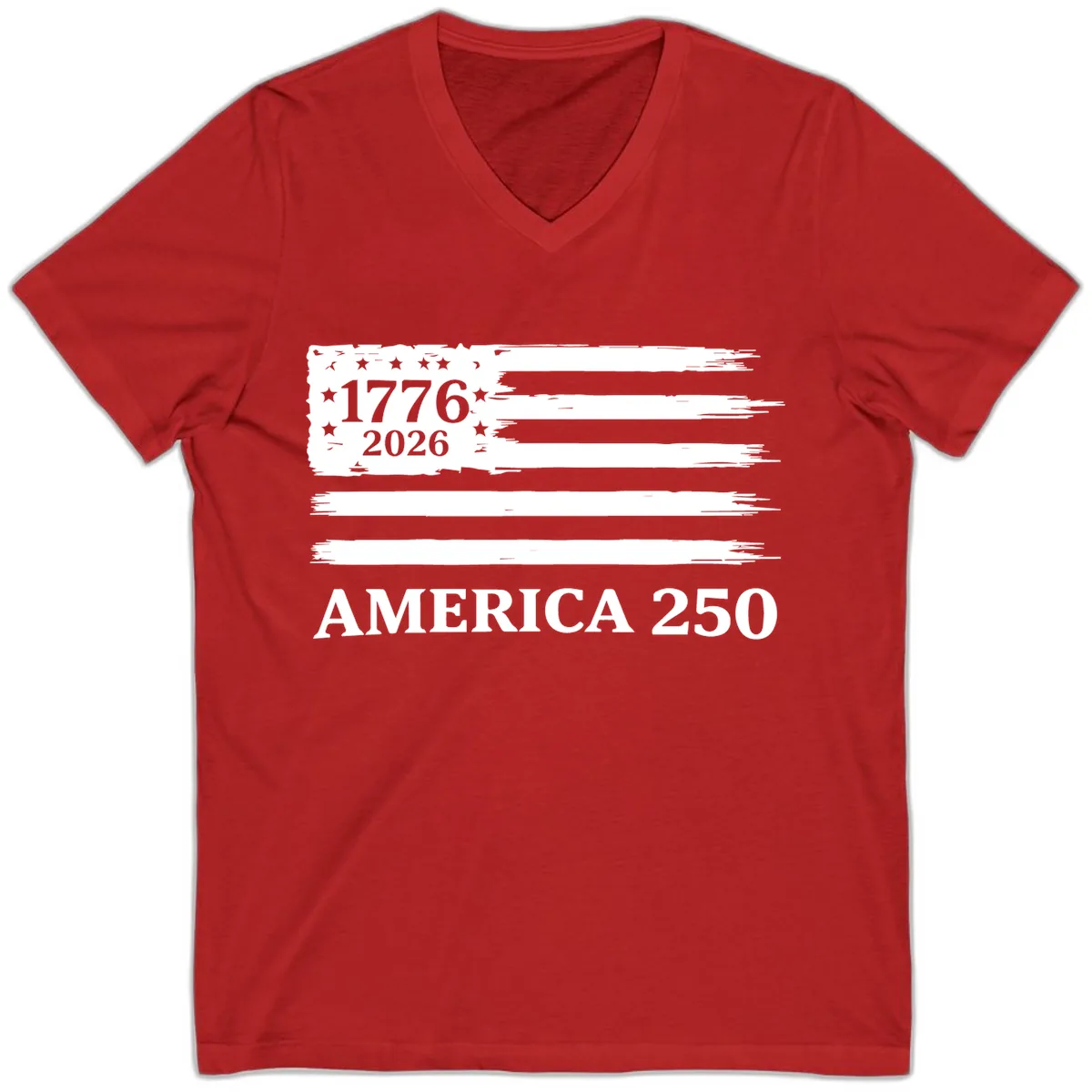 America 250th Anniversary Celebration V-Neck in Red