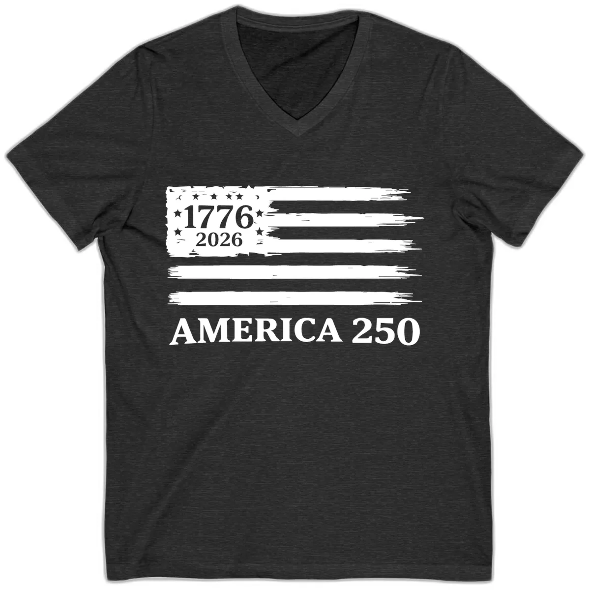 America 250th Anniversary Celebration V-Neck in Dark Grey Heather